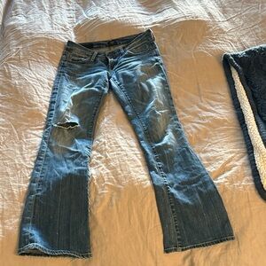 Citizens Of Humanity Distressed Blue Boot Cut Jeans